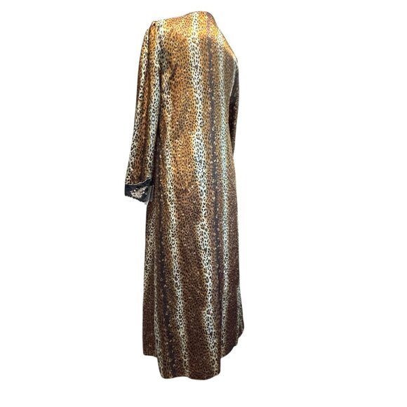 Kim Rogers Leopard Print 2-Piece Set Medium Intimates Robe & Nightgown - Picture 10 of 14